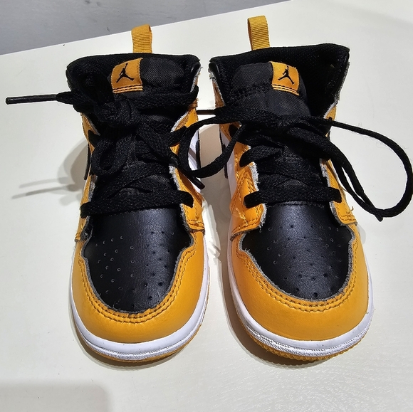 Nike Jordan 1 Mid Taxi (TD) 640735 701 Kid's Size 8C Black/White - Picture 6 of 12